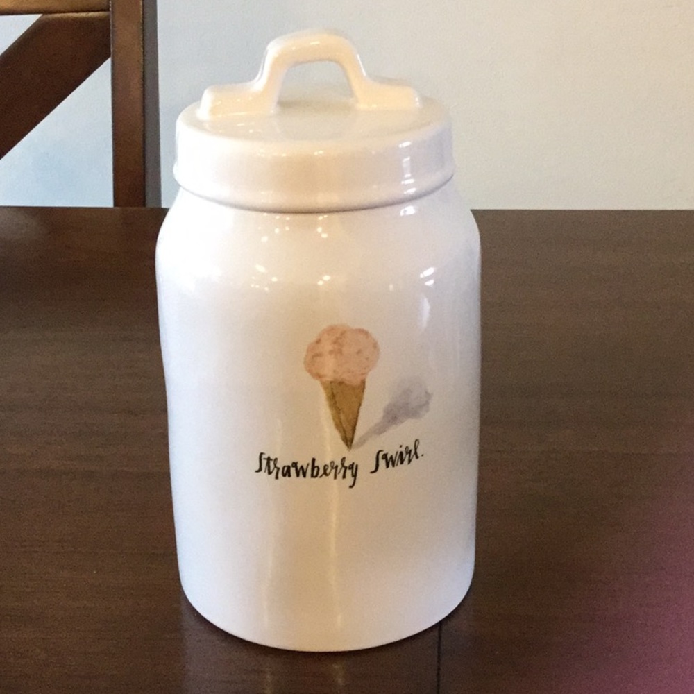Rae Dunn Strawberry Swirl Canister